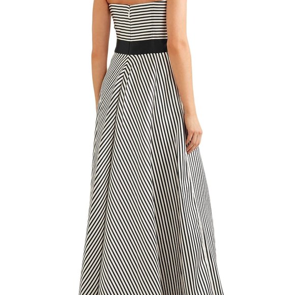 Halston | Strapless Striped Faille Gown - Picture 8 of 8